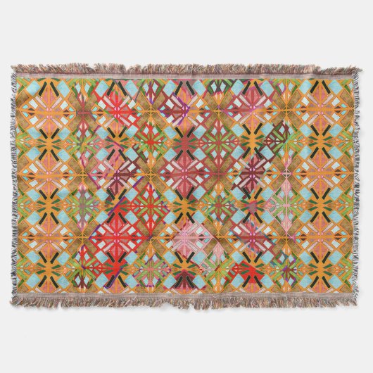 Couverture Motif diamant multi-couleurs artistique (Devant)