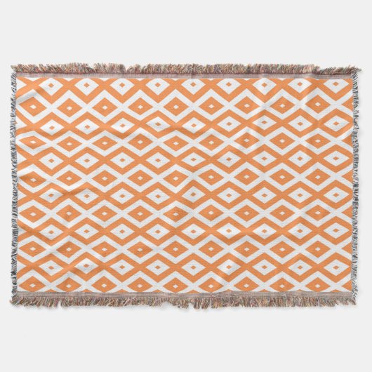 Couverture Motif diamant orange et blanc (Devant)