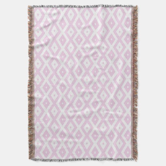 Couverture Motif diamant rose pâle et blanc (devant Vertical)