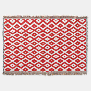 Couverture Motif diamant rouge et blanc