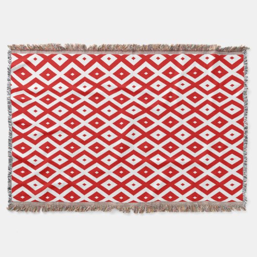 Couverture Motif diamant rouge et blanc (Devant)