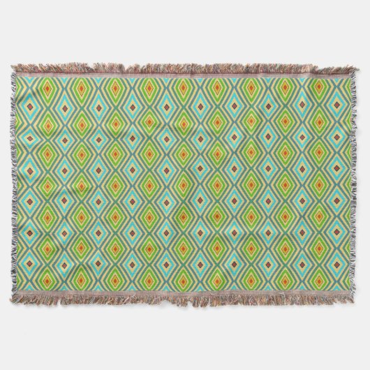 Couverture Motif diamant tons frais bleu vert (Devant)