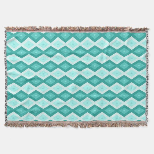 Couverture Motif diamant turquoise (Devant)