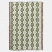 Couverture Motif diamant vert olive (devant Vertical)