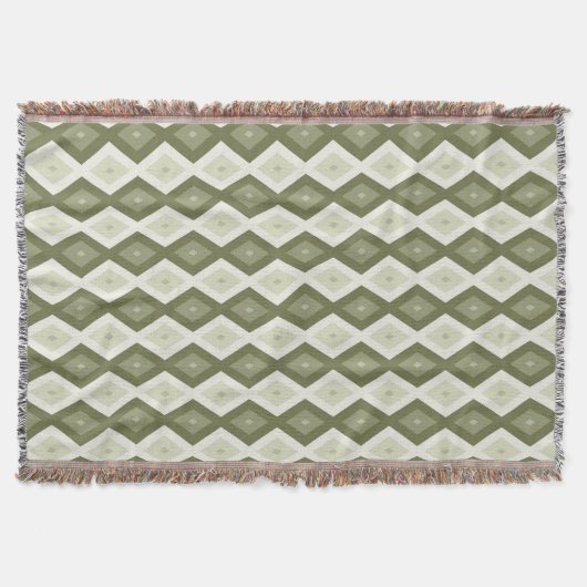 Couverture Motif diamant vert olive (Devant)