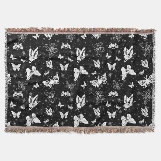 Couverture Motif d'illustration noir blanc papillon (Devant)