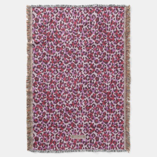 Couverture Motif d'impression chic rouge violet guépard (devant Vertical)