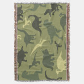 Couverture Motif Dinosaure, Silhouette Dinosaure, Dino Vert (devant Vertical)