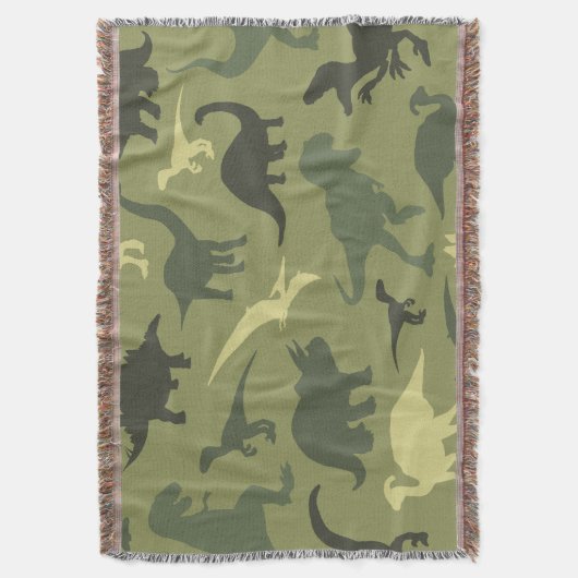 Couverture Motif Dinosaure, Silhouette Dinosaure, Dino Vert (devant Vertical)