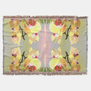 Couverture Motif d'orchidées jaunes