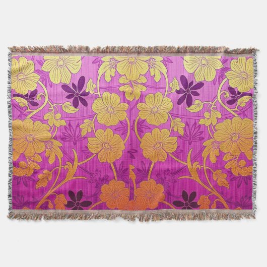 Couverture Motif doré rose ORIENTAL - Plaid de jet (Devant)