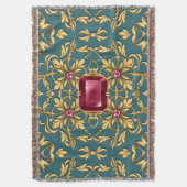 Couverture Motif doré sans couture avec rubis (devant Vertical)