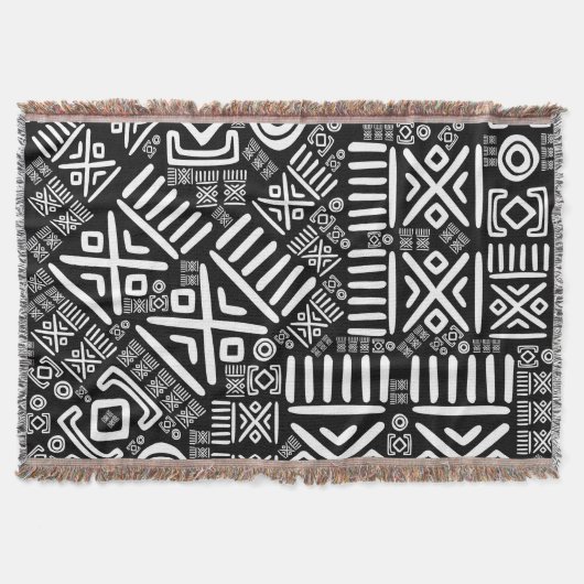 Couverture Motif d'origine africaine - Noir et Blanc #6 (Devant)