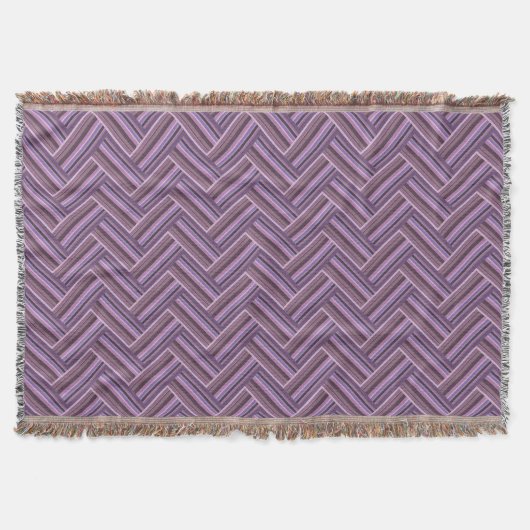 Couverture Motif double tissage Mauve stripes (Devant)