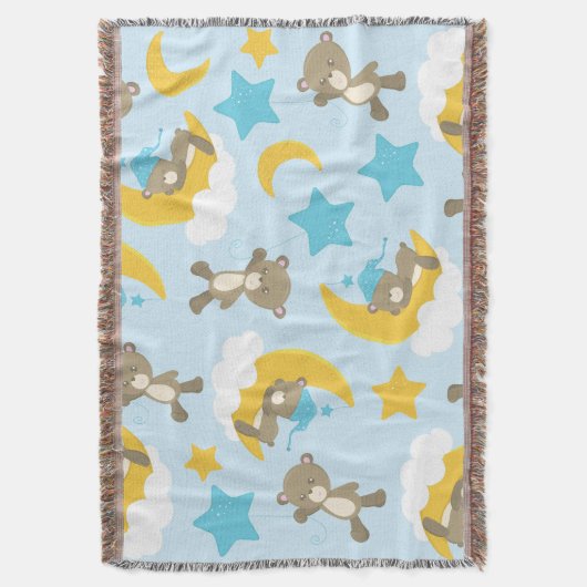 Couverture Motif D'Ours, Mignonnes Ours, Nounours, Étoiles (devant Vertical)