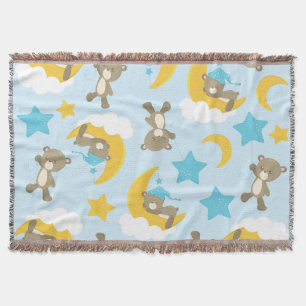 Couverture Motif D'Ours, Mignonnes Ours, Nounours, Étoiles