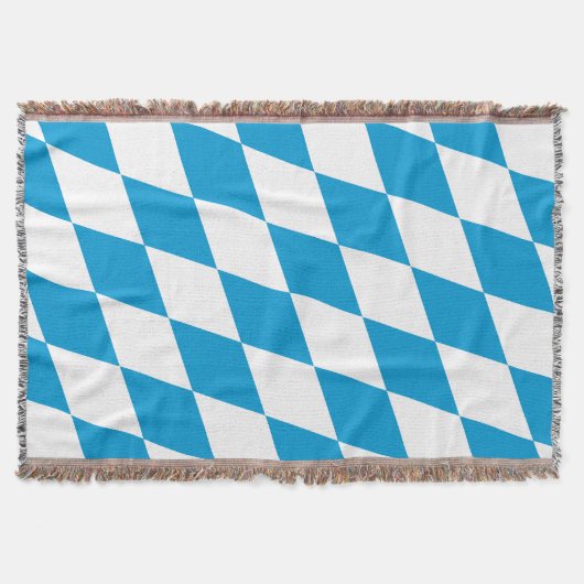 Couverture Motif Drapeau Diamant Bavière bleu et blanc (Devant)