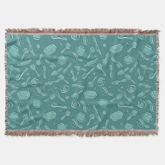 Couverture Motif d'ustensiles de cuisine (Devant)