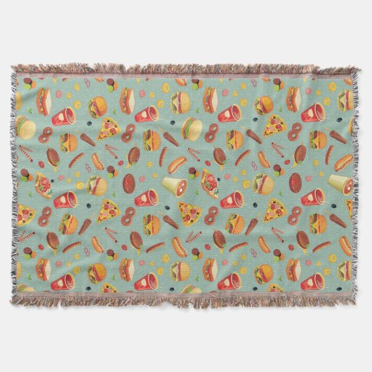 Couverture Motif élégant d'aliments de préparation rapide (Devant)