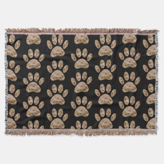 Couverture Motif Empreinte de patte Camo Dog (Devant)