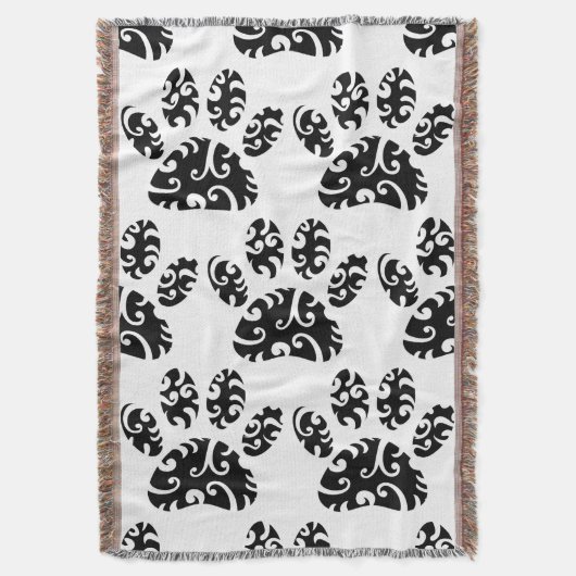 Couverture Motif Empreinte de patte de chien de tatouage trib (devant Vertical)