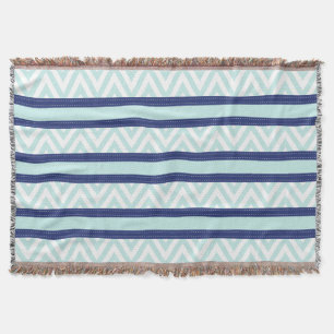 Couverture Motif en bon état de Chevron de rayures de bleu et