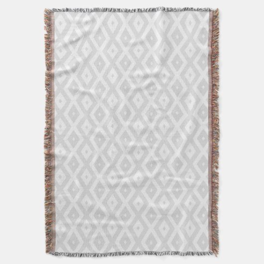 Couverture Motif en diamant gris clair et blanc (devant Vertical)
