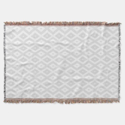 Couverture Motif en diamant gris clair et blanc (Devant)