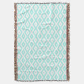 Couverture Motif en diamant Turquoise et blanc (devant Vertical)