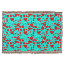 Motif en forme de coeur rouge en turquoise vide
