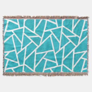 Couverture Motif en mosaïque bleu-vert et blanc
