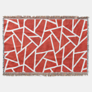 Couverture Motif en mosaïque rouge et blanche