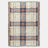 Couverture Motif en plaid beige et bleu (devant Vertical)