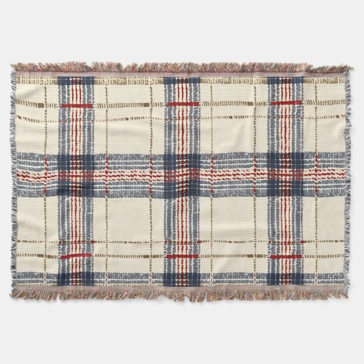 Couverture Motif en plaid beige et bleu (Devant)
