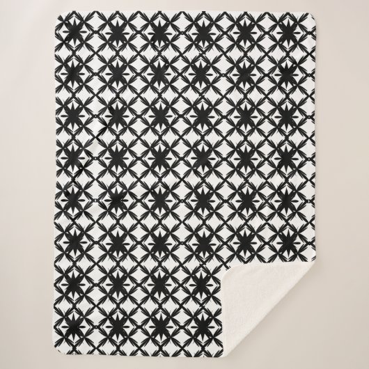 Couverture Motif en treillis géométrique noir et b (Devant)