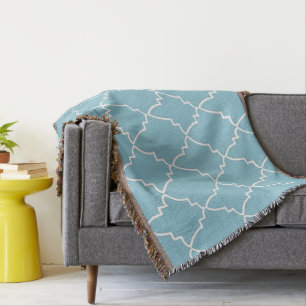Couverture Motif en treillis marocain bleu clair