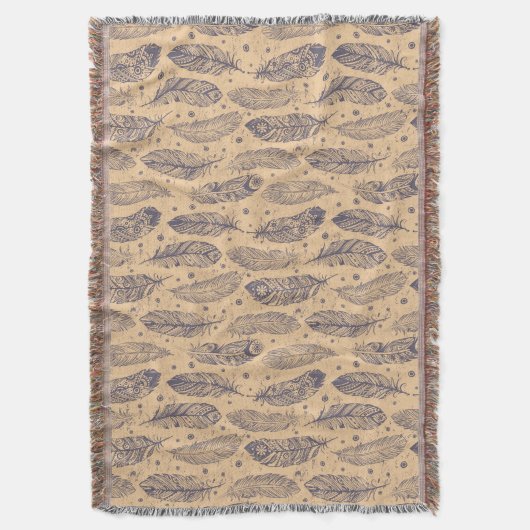 Couverture Motif ethnique d'ensemble de plume (devant Vertical)