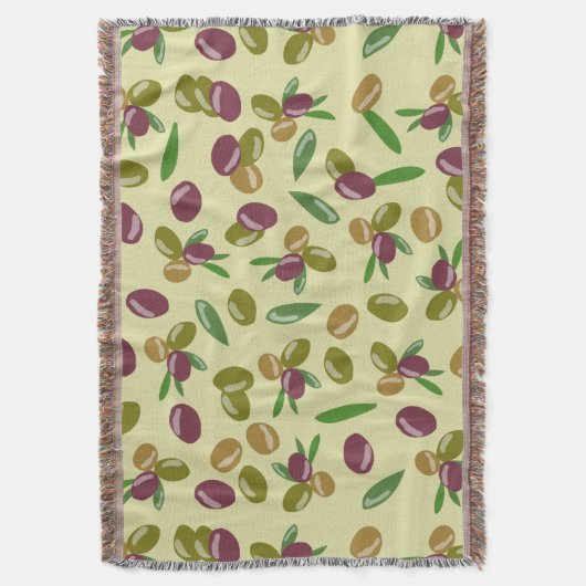 Couverture Motif Feuille d'olive et d'olive rustique (devant Vertical)