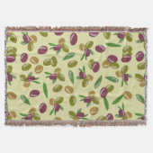 Couverture Motif Feuille d'olive et d'olive rustique (Devant)