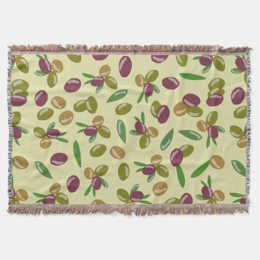 Couverture Motif Feuille d'olive et d'olive rustique (Devant)