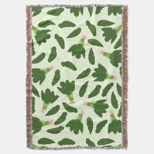 Couverture Motif Feuille Green Spinach (devant Vertical)