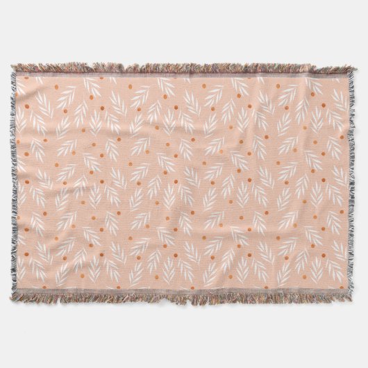 Couverture Motif Feuille moderne Apricot rose (Devant)