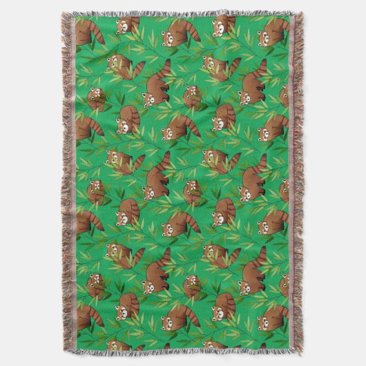 Couverture Motif Feuille Red Panda & Bamboo (devant Vertical)