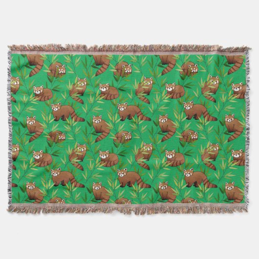 Couverture Motif Feuille Red Panda & Bamboo (Devant)