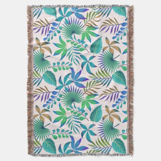 Couverture Motif feuille tropical (devant Vertical)