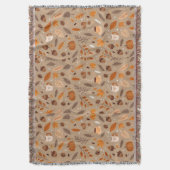 Couverture motif feuilles d'automne et citrouille (devant Vertical)