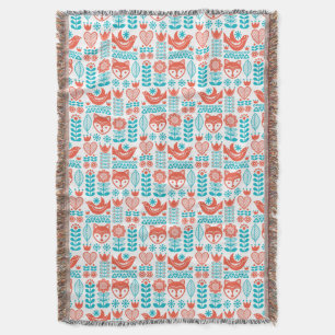 Couverture Motif finlandais d'art populaire de Fox et
