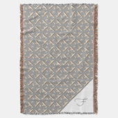 Couverture Motif fleur de lis rayé Monogrammé (devant Vertical)