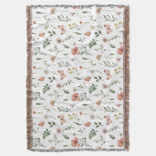 Couverture Motif Fleur sauvage aquarelle (devant Vertical)