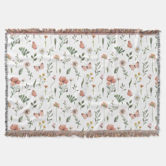 Couverture Motif Fleur sauvage aquarelle (Devant)